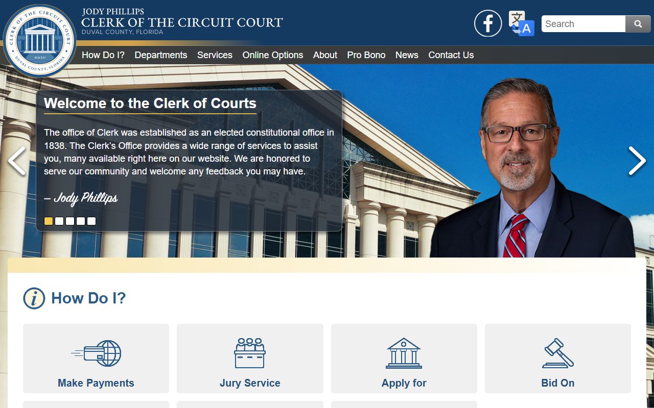 Duval County Clerk of Court homepage