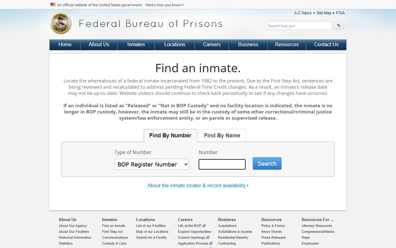 Federal Bureau of Prisons inmate locator for released Duval County federal inmates